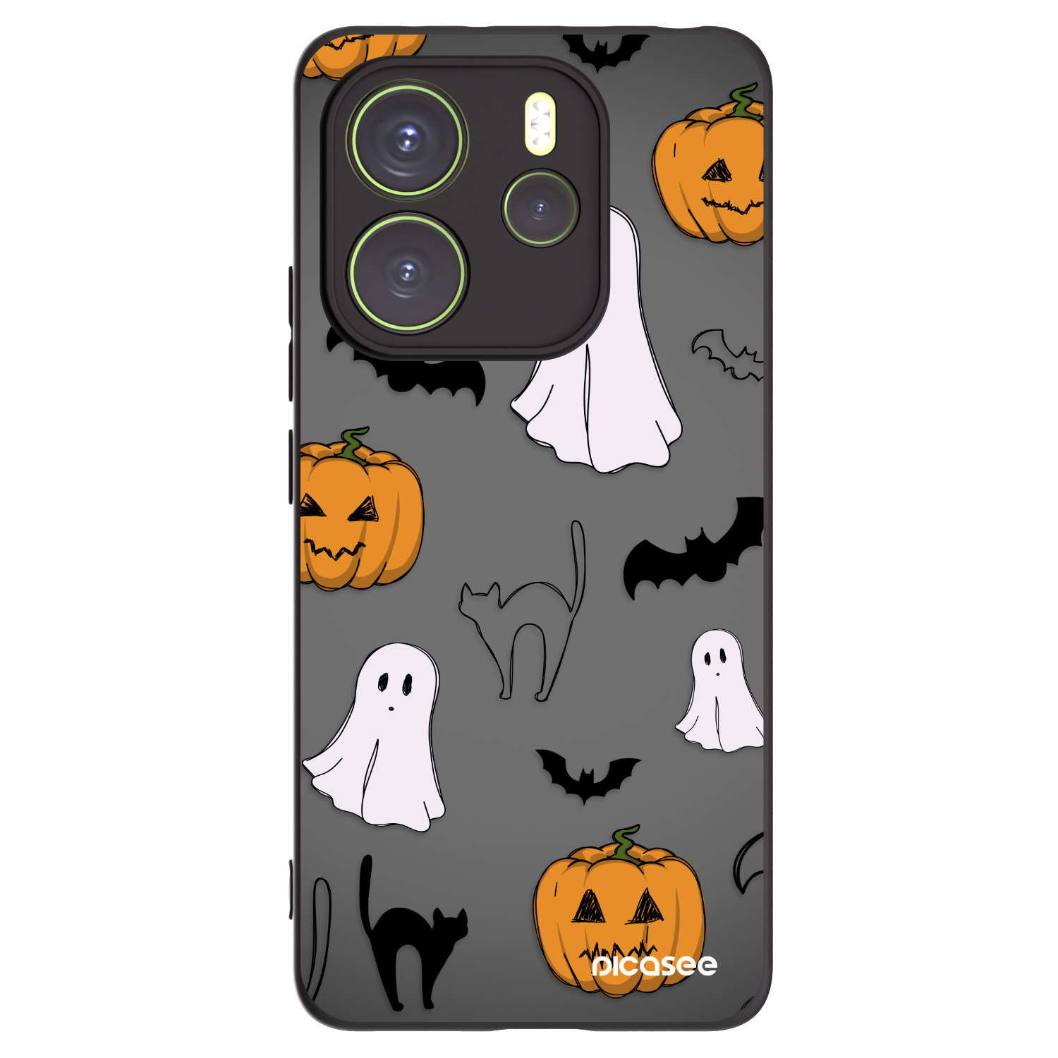 Picasee Xiaomi Redmi Note 14 4G Hülle - Schwarzes Silikon - Spooky crew