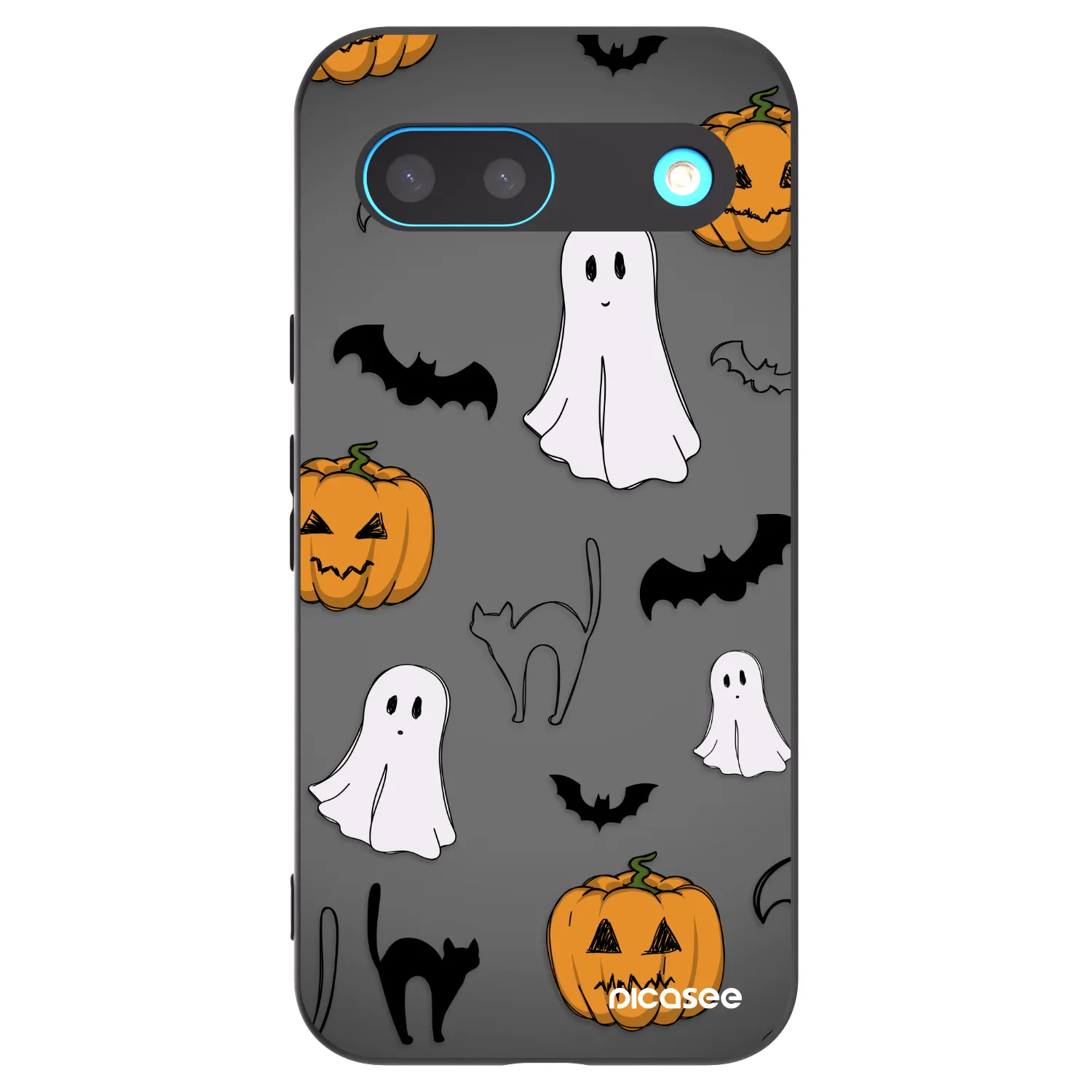 Picasee Google Pixel 8 Hülle - Schwarzes Silikon - Spooky crew