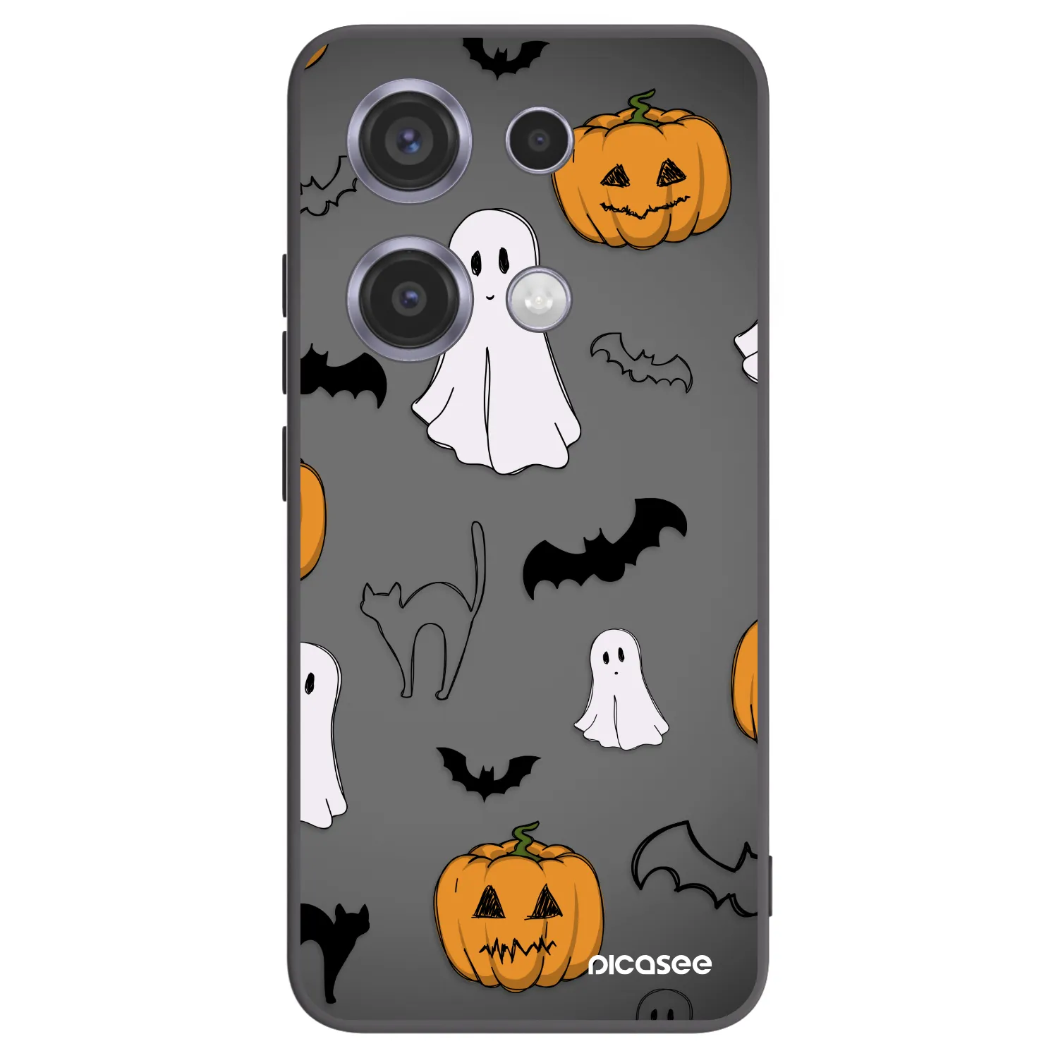 Picasee Xiaomi Redmi Note 14S Hülle - Schwarzes Silikon - Spooky crew