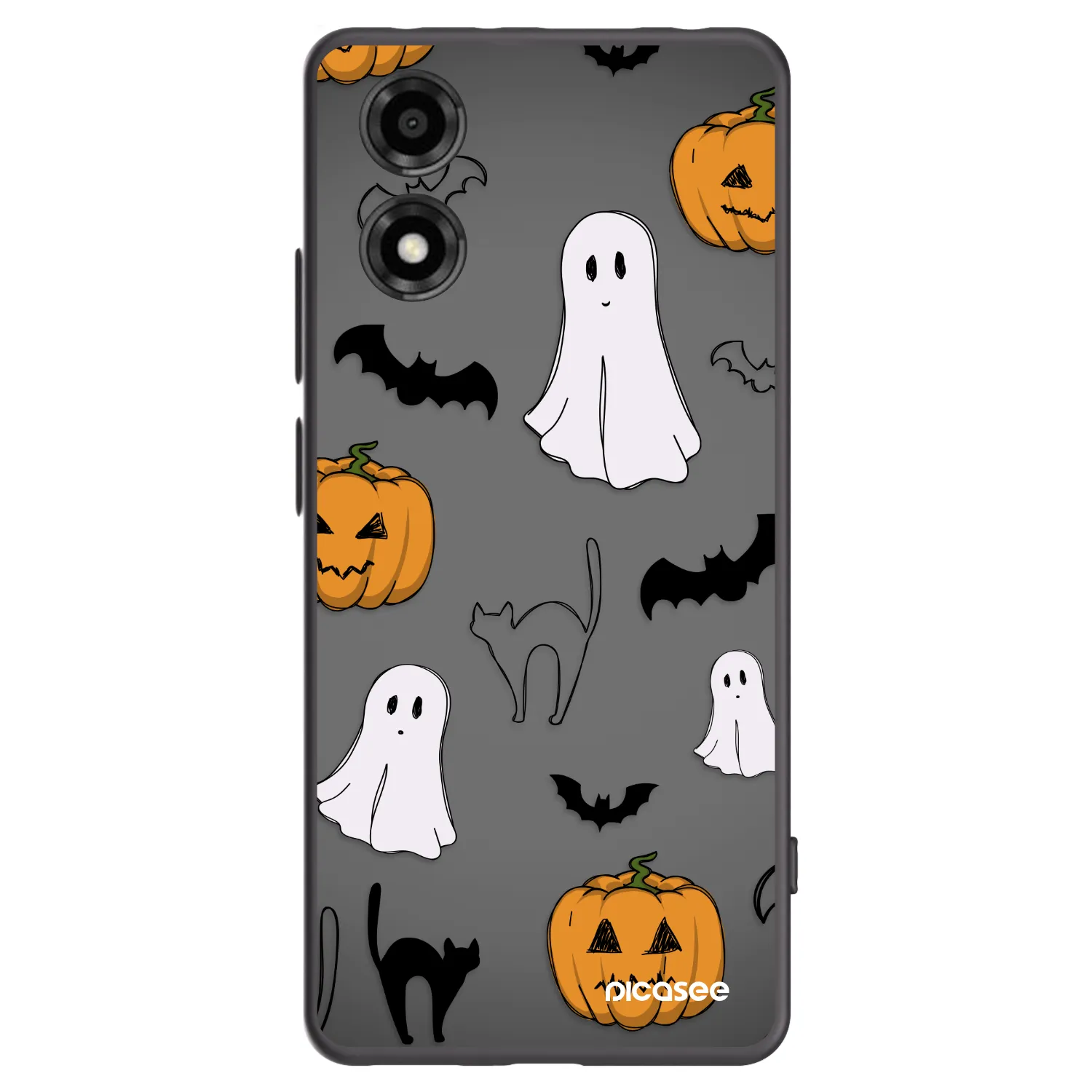 Picasee Motorola Moto E14 Hülle - Schwarzes Silikon - Spooky crew