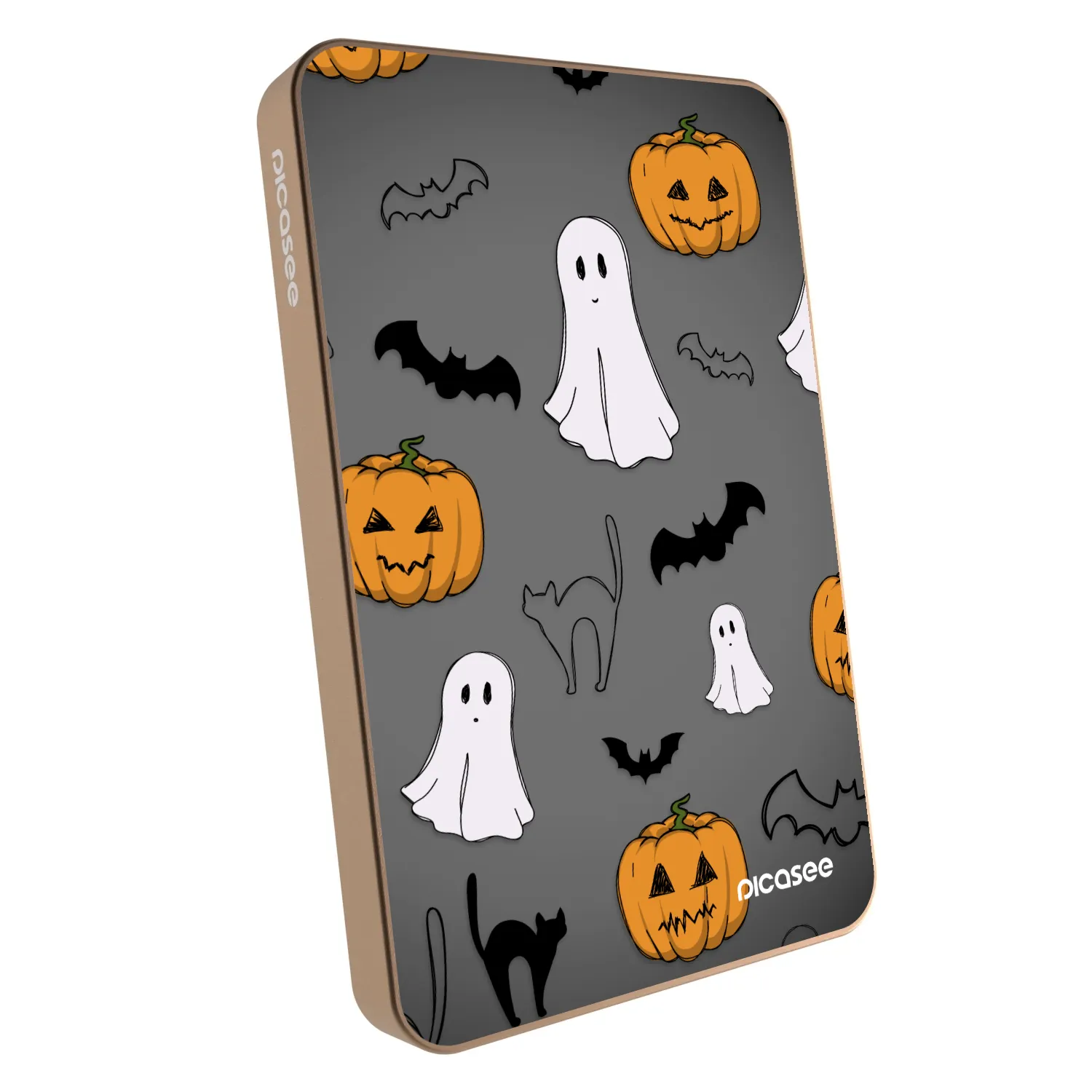 Picasee Powerbank mit MagSafe 5 000 mAh Golden - Spooky crew