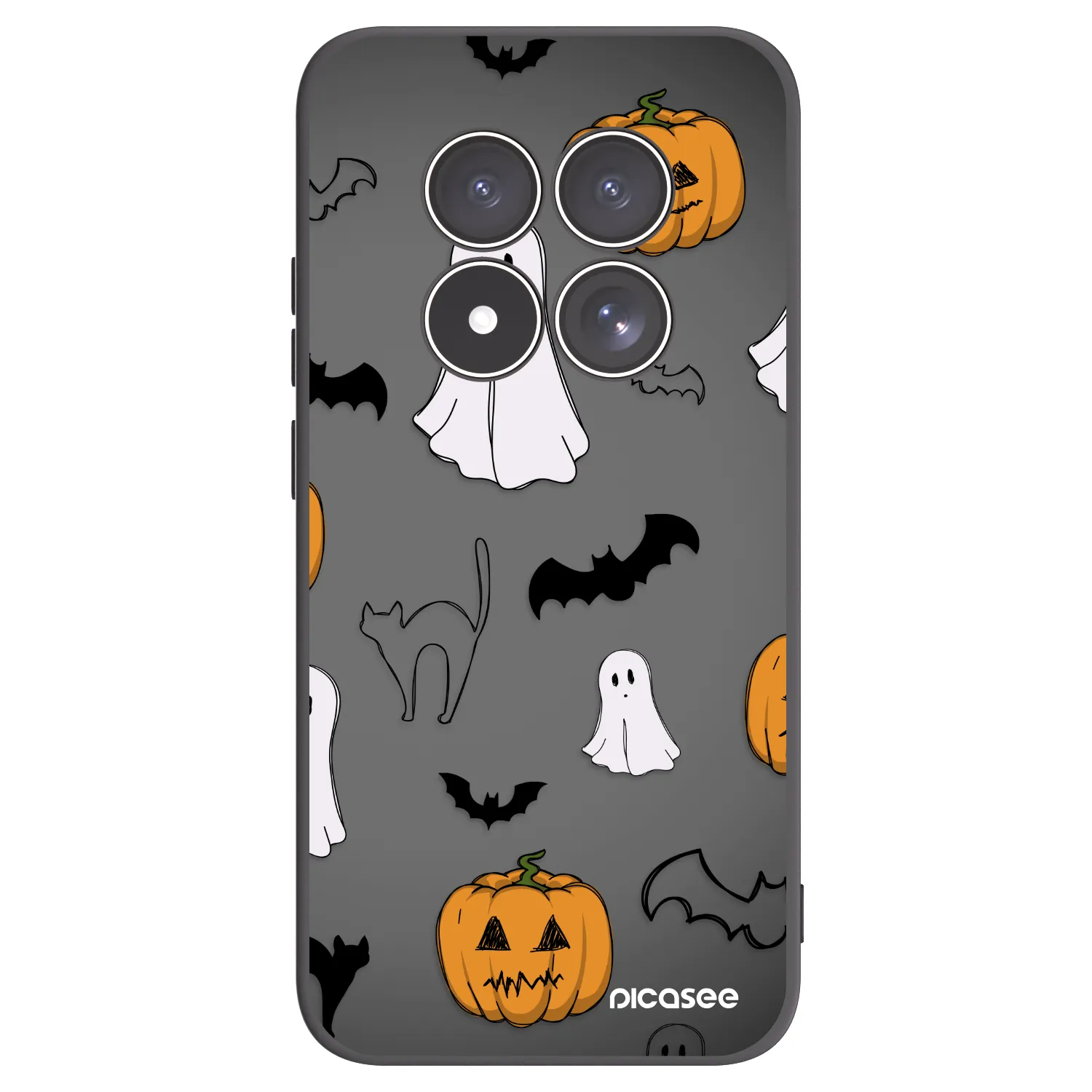Picasee Xiaomi Redmi Note 15 Pro 4G Hülle - Schwarzes Silikon - Spooky crew