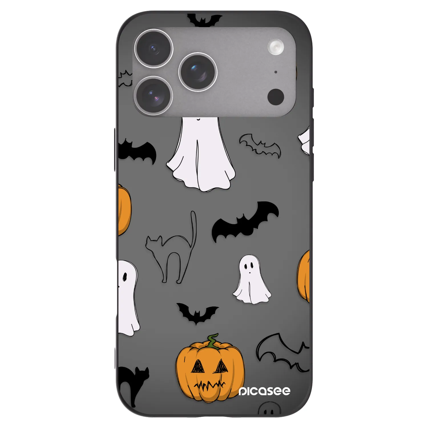 Picasee Apple iPhone 18 Pro Max Hülle - Schwarzes Silikon - Spooky crew