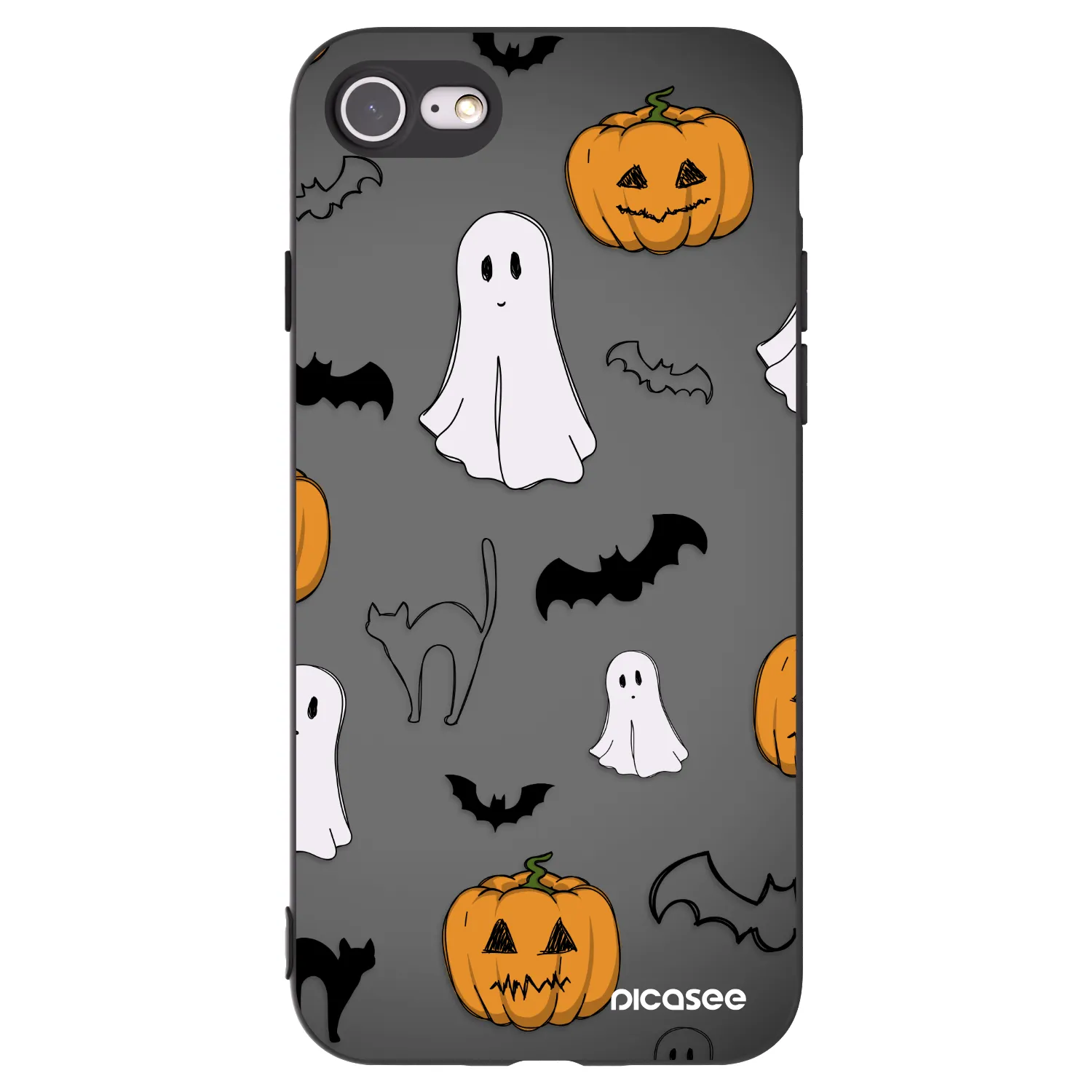 Picasee Apple iPhone SE 2020 Hülle - Schwarzes Silikon - Spooky crew