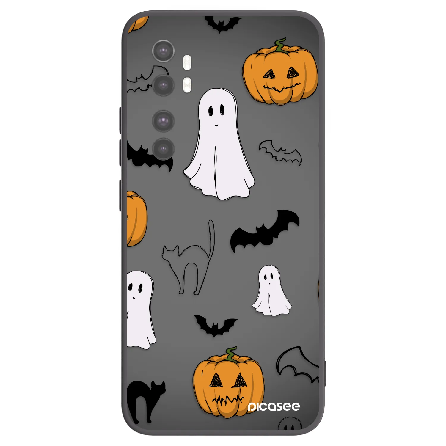 Picasee Xiaomi Mi Note 10 Lite Hülle - Schwarzes Silikon - Spooky crew