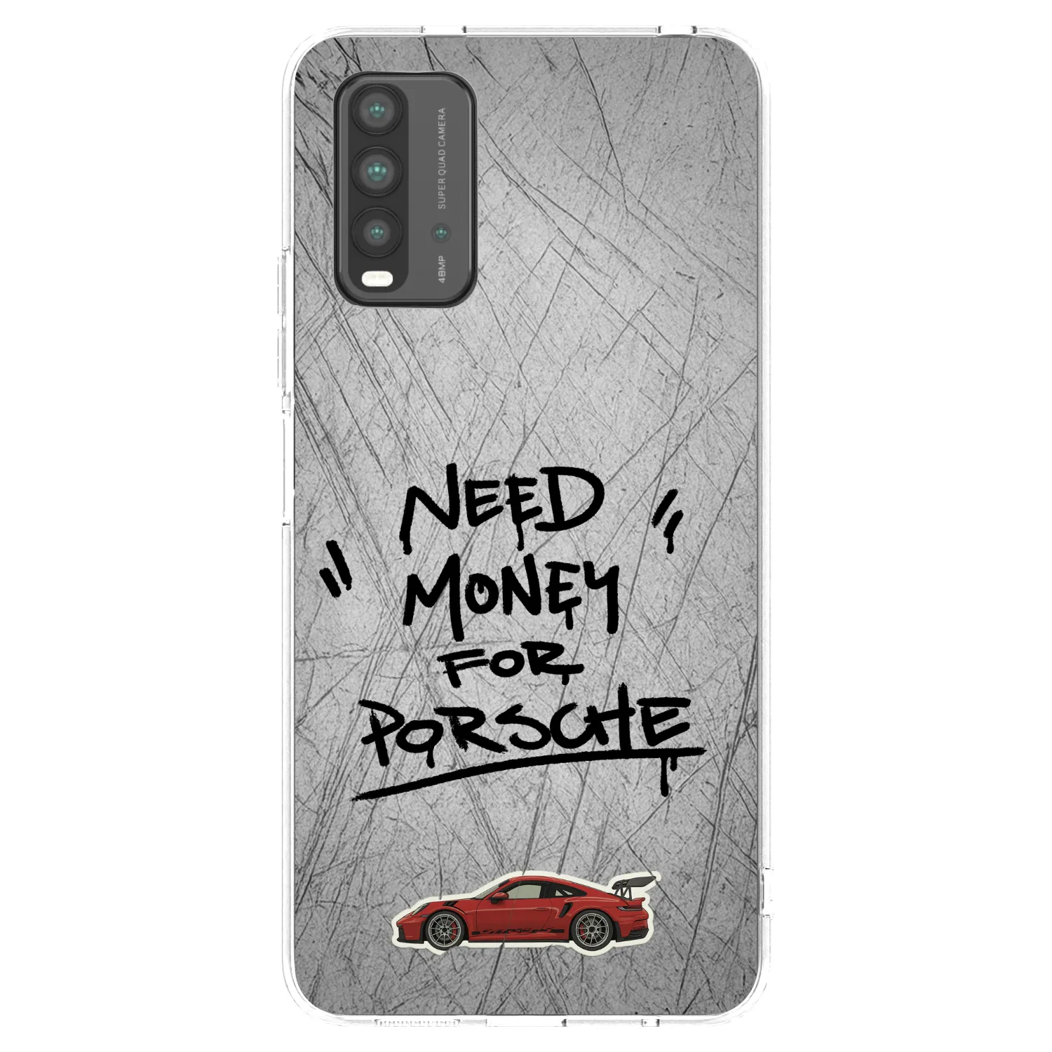 Picasee Xiaomi Redmi 9T Hülle - Schwarzes Silikon - Grey Drift