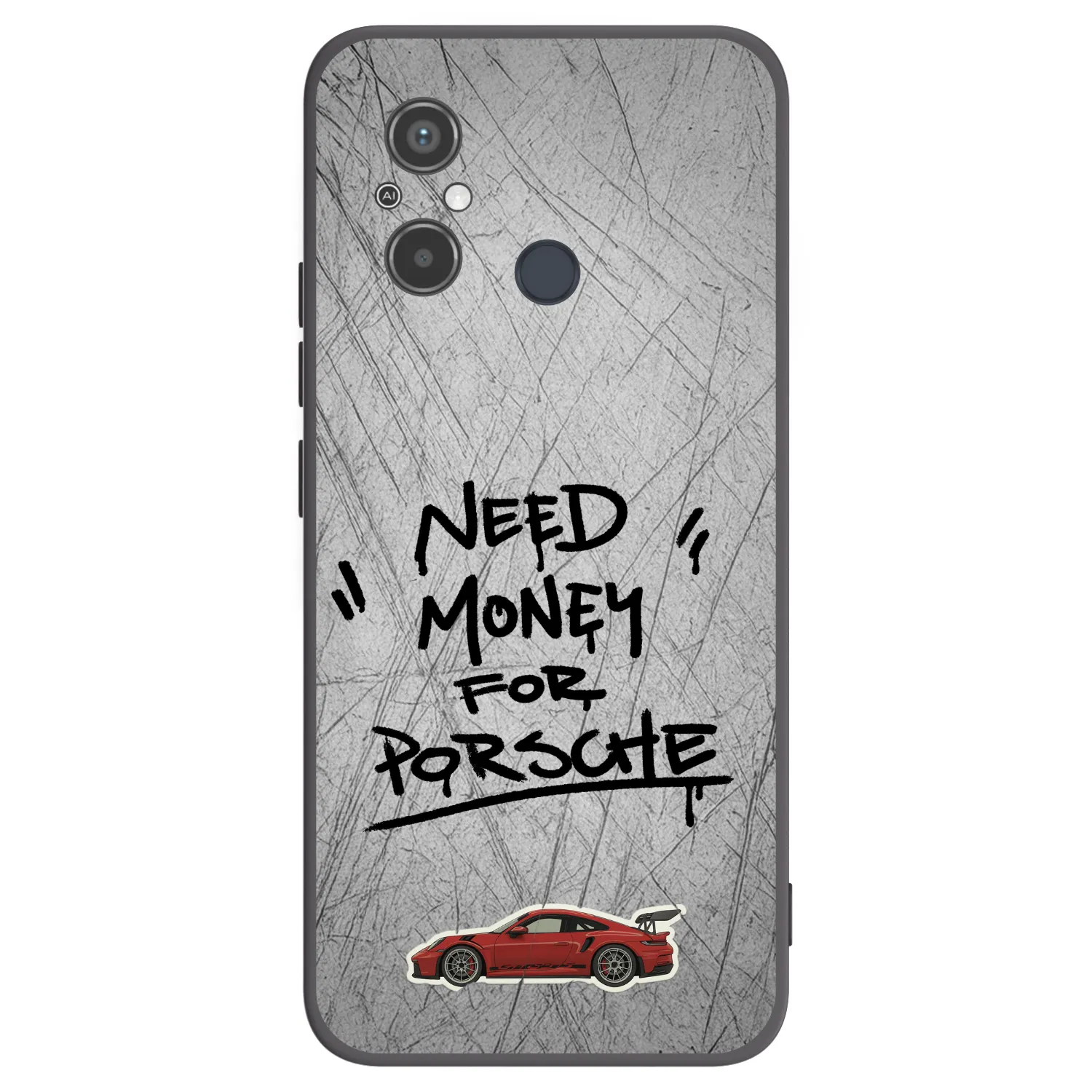 Picasee Xiaomi Redmi 12C Hülle - Schwarzes Silikon - Grey Drift