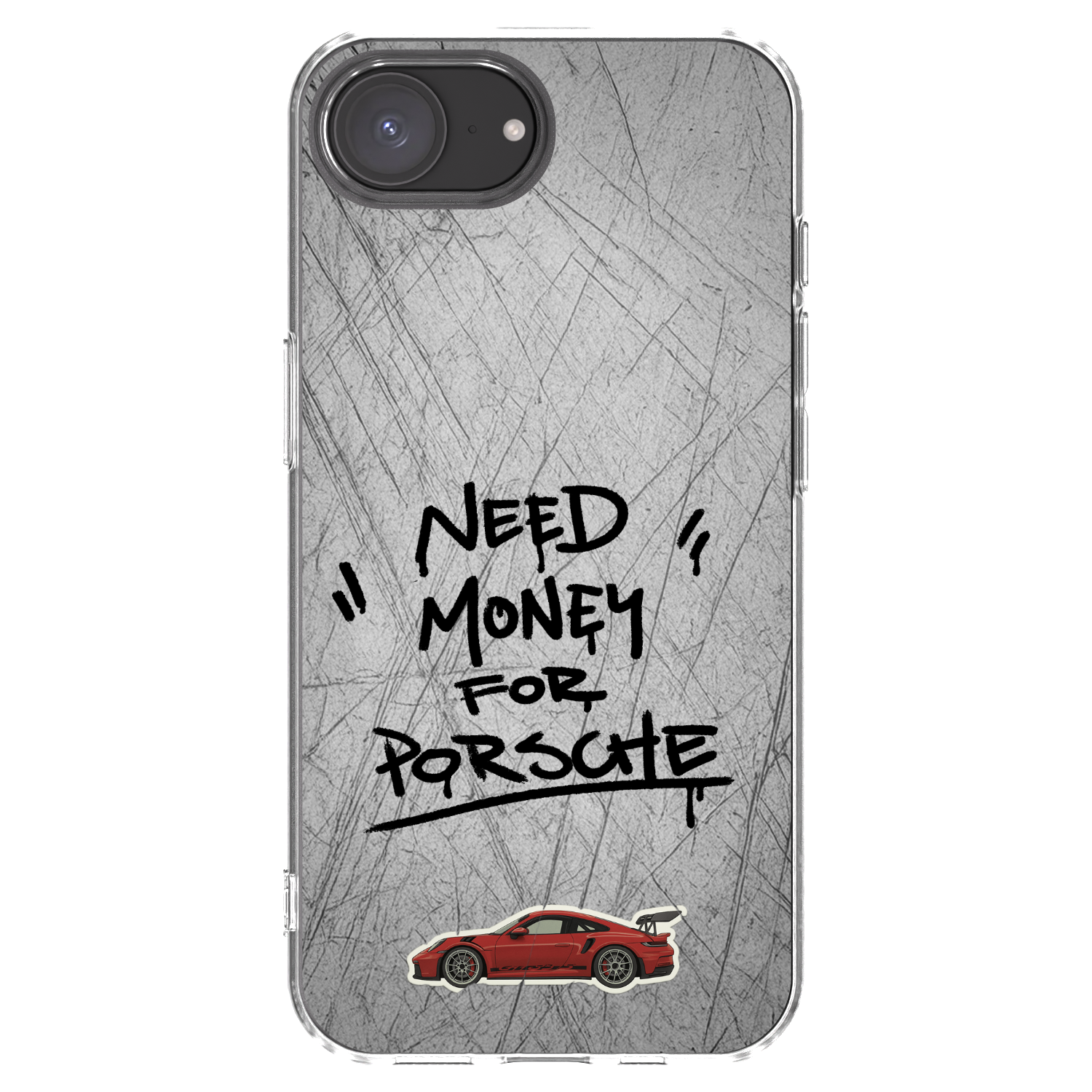 Picasee Apple iPhone 16e Hülle - Transparentes Silikon - Grey Drift