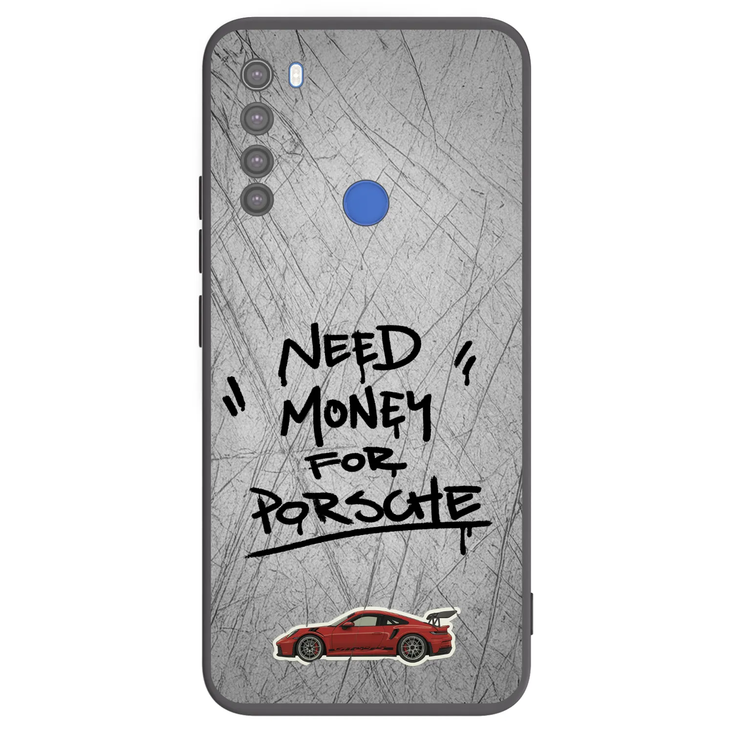 Picasee Xiaomi Redmi Note 8T Hülle - Schwarzes Silikon - Grey Drift