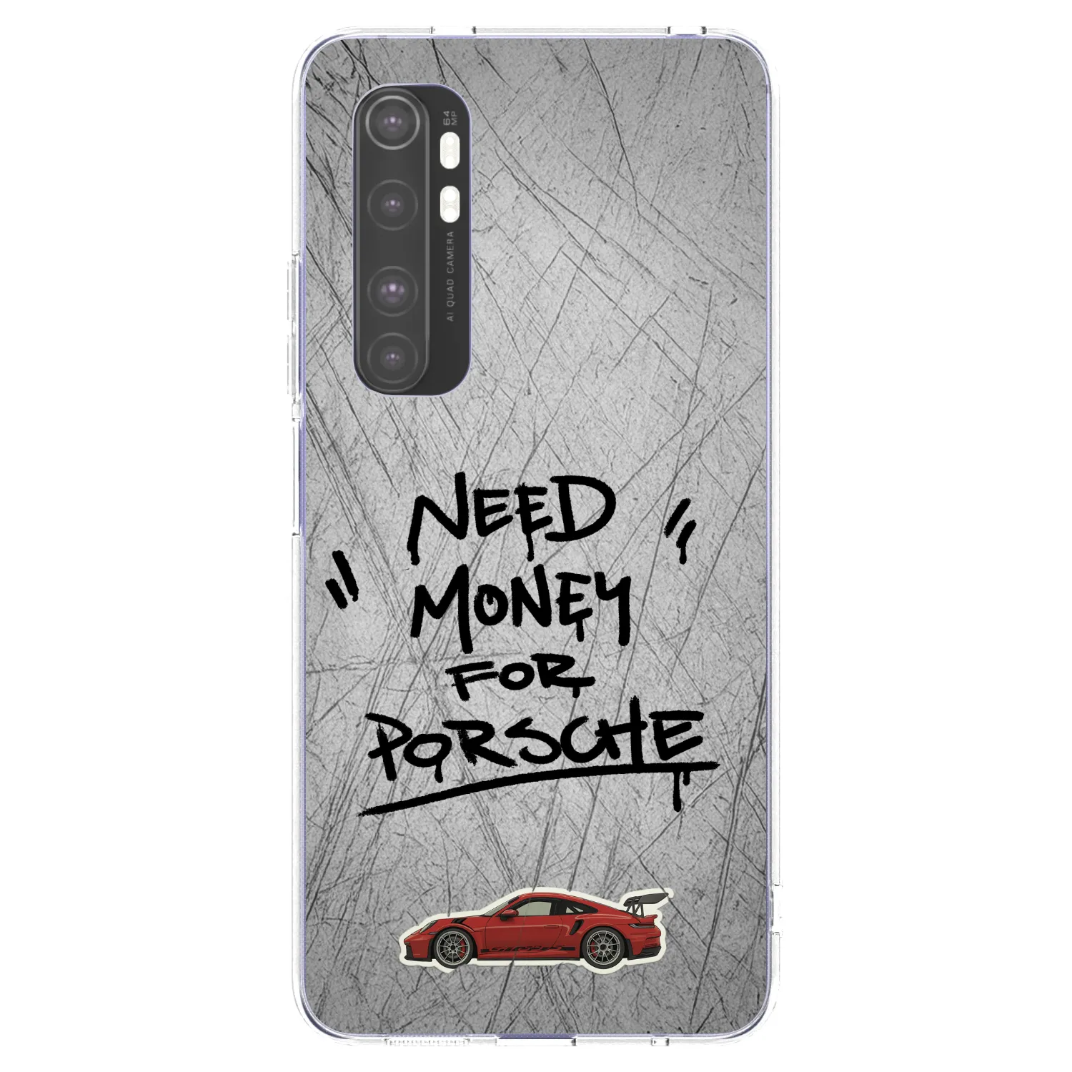 Picasee Xiaomi Mi Note 10 Lite Hülle - Transparentes Silikon - Grey Drift