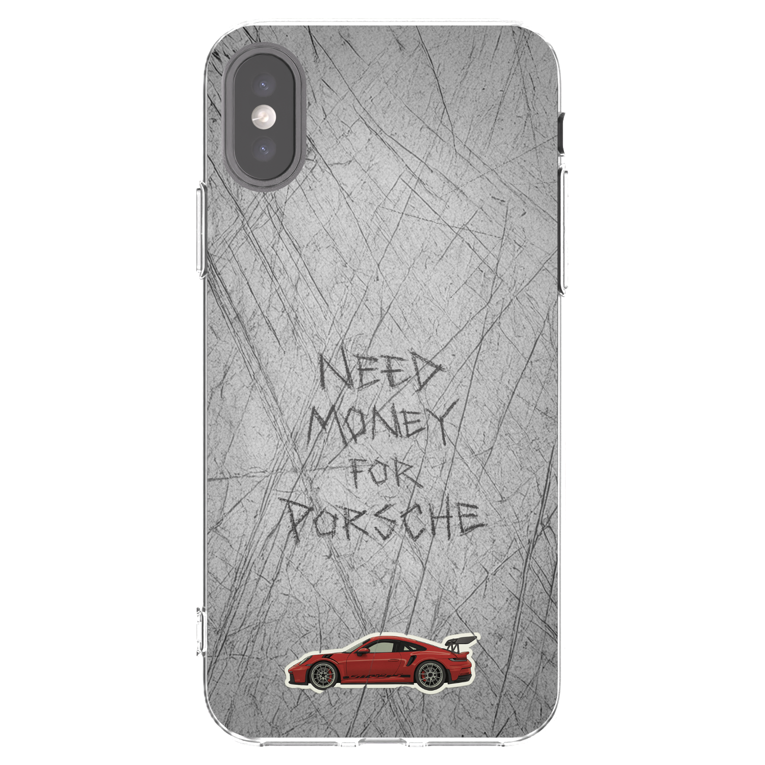 Picasee Apple iPhone X/XS Hülle - Transparentes Silikon - Garage Scratch