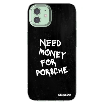 Picasee Apple iPhone 12 Pro Hülle - Transparentes Silikon - Black Dollar