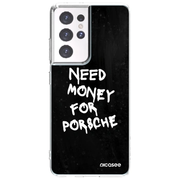 Picasee Samsung Galaxy S21 Ultra 5G G998B Hülle - Transparentes Silikon - Black Dollar
