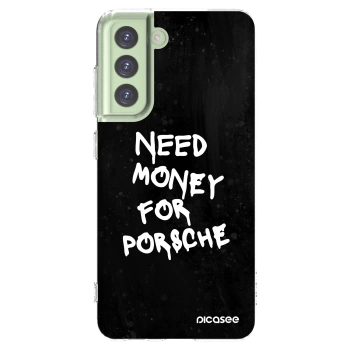 Picasee Samsung Galaxy S21 FE 5G Hülle - Transparentes Silikon - Black Dollar
