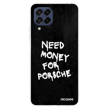 Picasee Samsung Galaxy M53 5G Hülle - Transparentes Silikon - Black Dollar