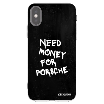 Picasee Apple iPhone X/XS Hülle - Transparentes Silikon - Black Dollar