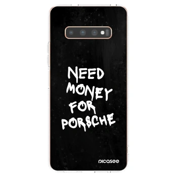 Picasee Samsung Galaxy S10 Plus G975 Hülle - Transparentes Silikon - Black Dollar