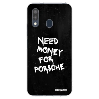 Picasee Samsung Galaxy A40 A405F Hülle - Transparentes Silikon - Black Dollar
