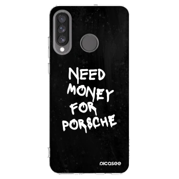 Picasee Huawei P30 Lite Hülle - Transparentes Silikon - Black Dollar