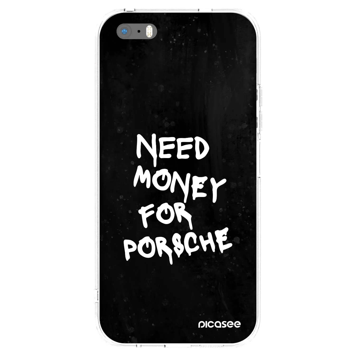 Picasee Apple iPhone 5/5S/SE Hülle - Transparentes Silikon - Black Dollar