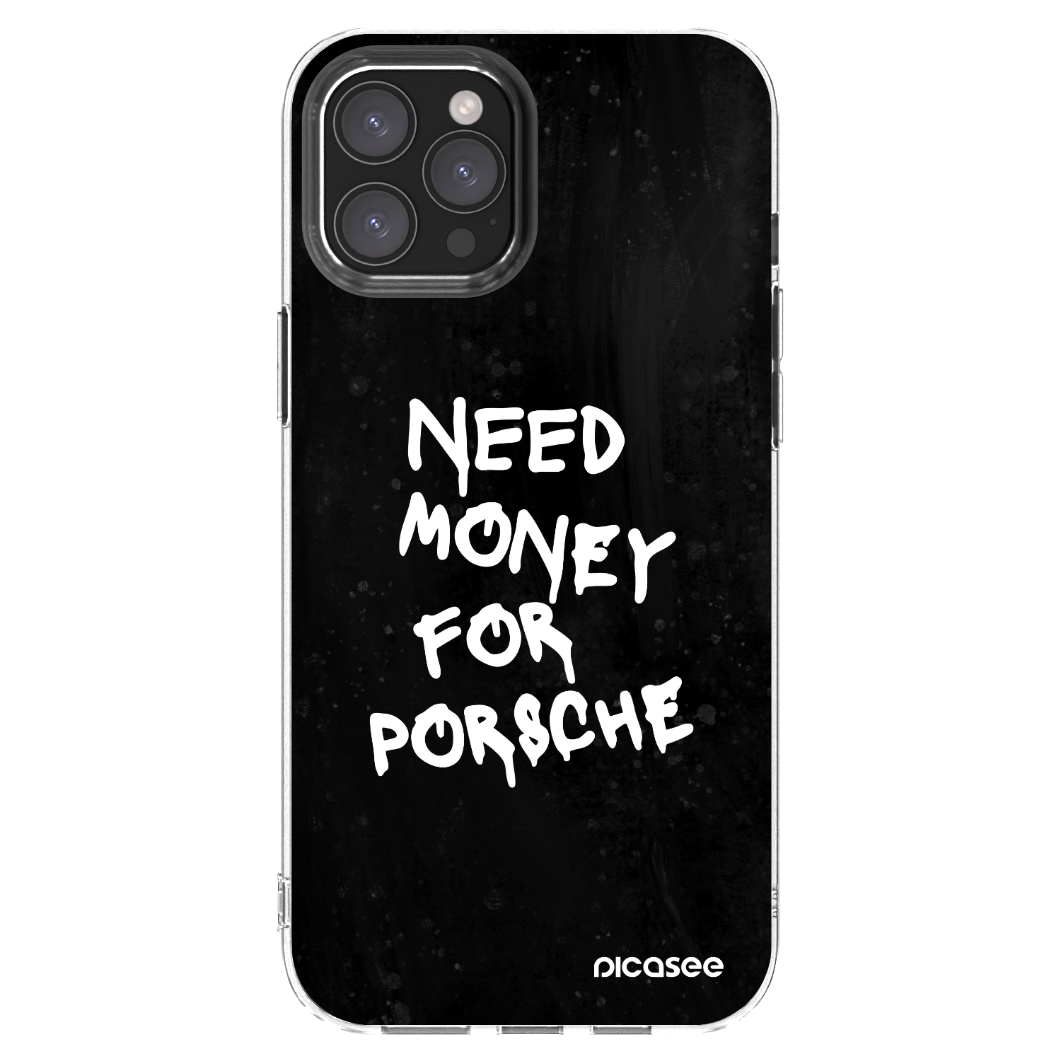 Picasee Apple iPhone 12 Pro Max Hülle - Transparentes Silikon - Black Dollar