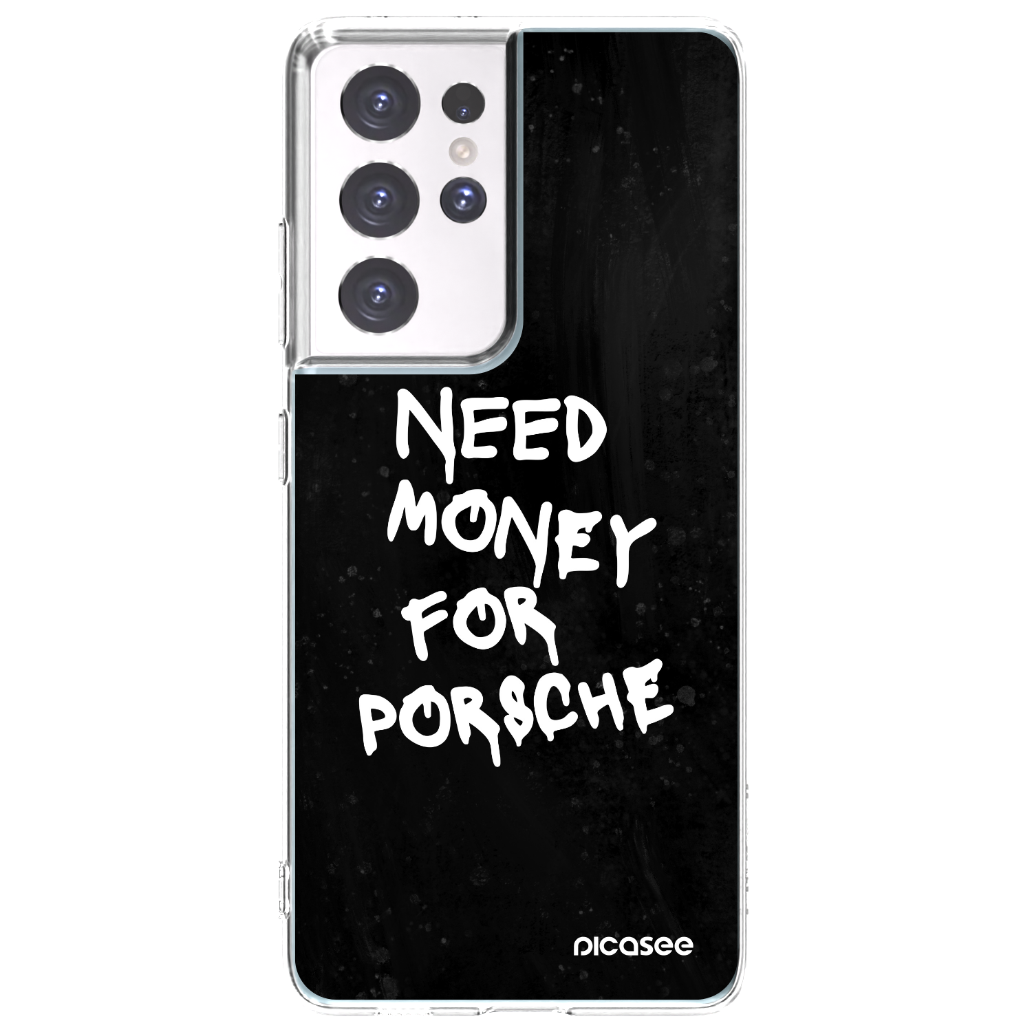 Picasee Samsung Galaxy S21 Ultra 5G G998B Hülle - Transparentes Silikon - Black Dollar