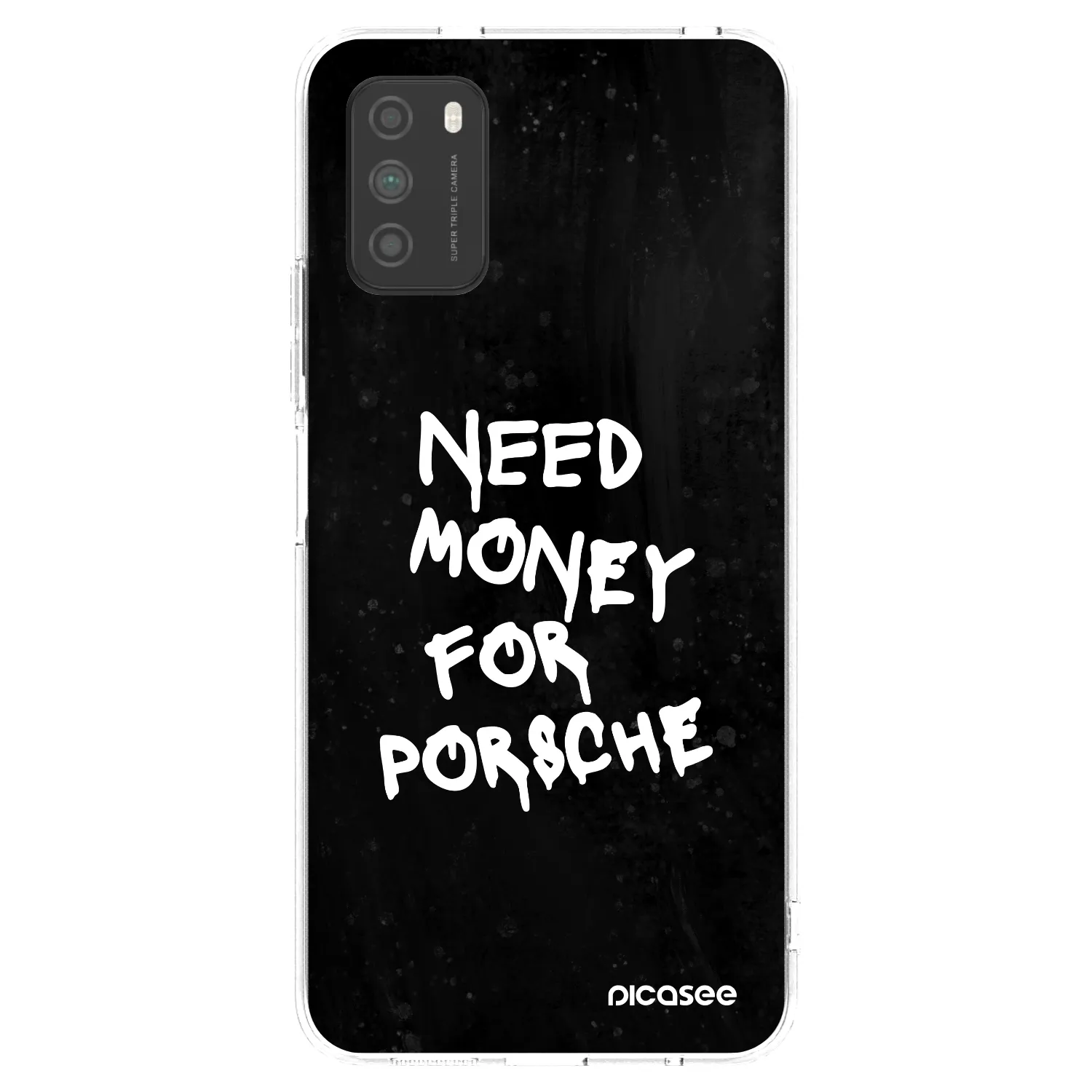 Picasee Xiaomi Poco M3 Hülle - Transparentes Silikon - Black Dollar