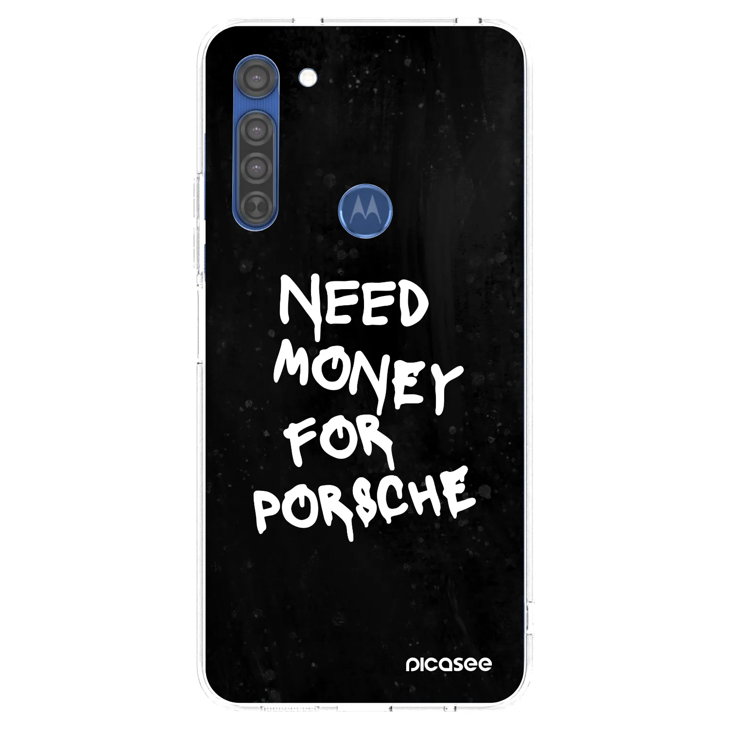 Picasee Motorola Moto G8 Hülle - Transparentes Silikon - Black Dollar