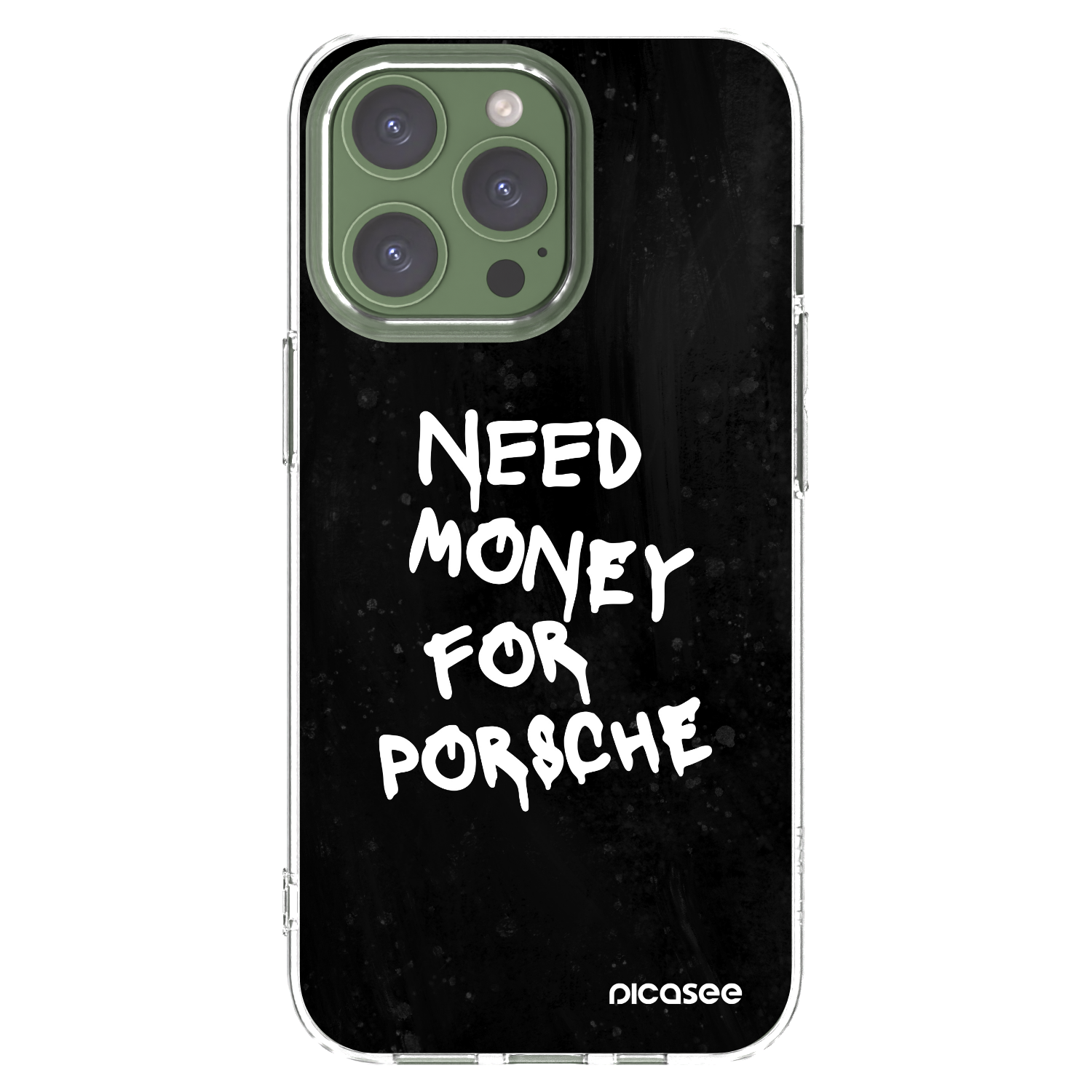 Picasee Apple iPhone 13 Pro Hülle - Transparentes Silikon - Black Dollar