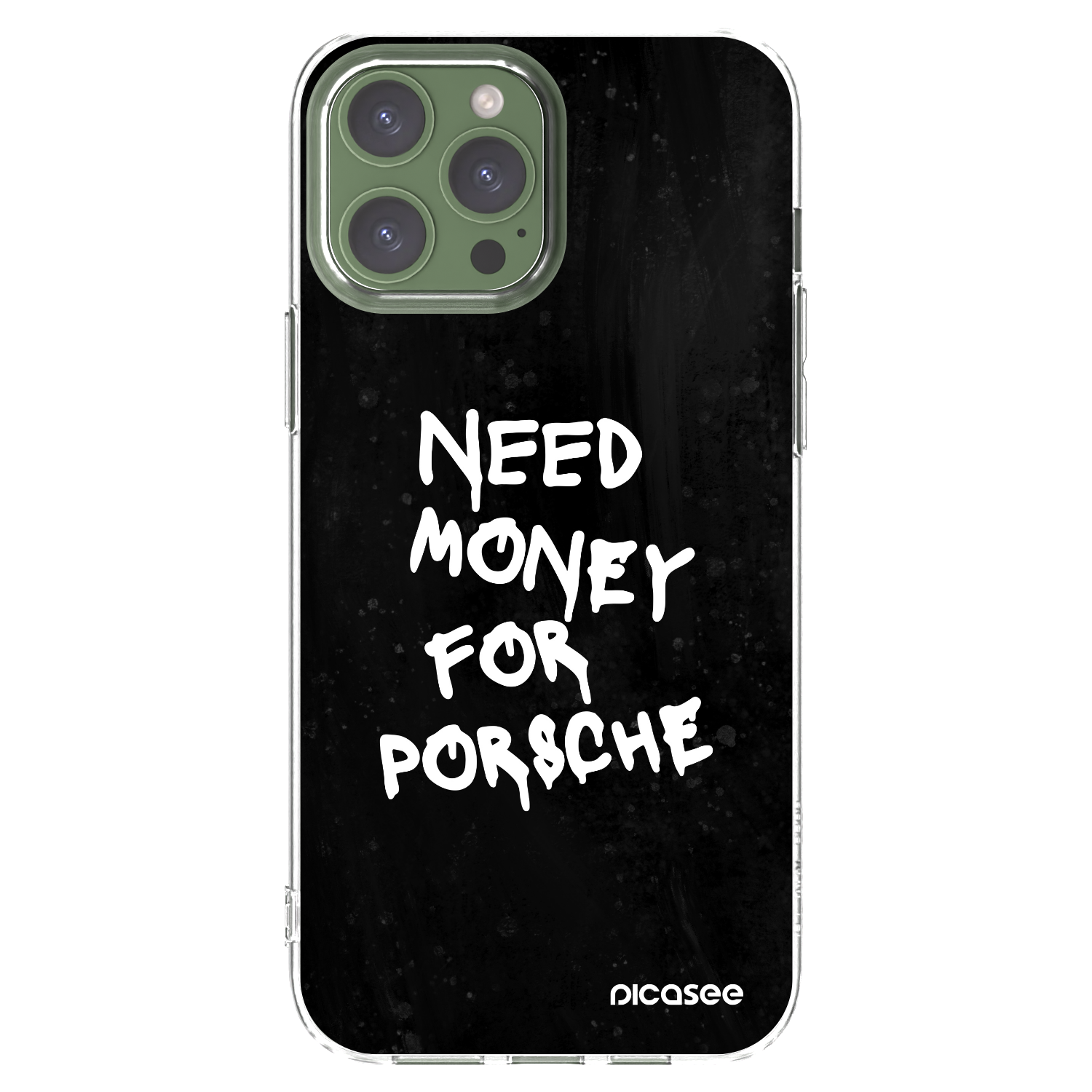 Picasee Apple iPhone 13 Pro Max Hülle - Transparentes Silikon - Black Dollar