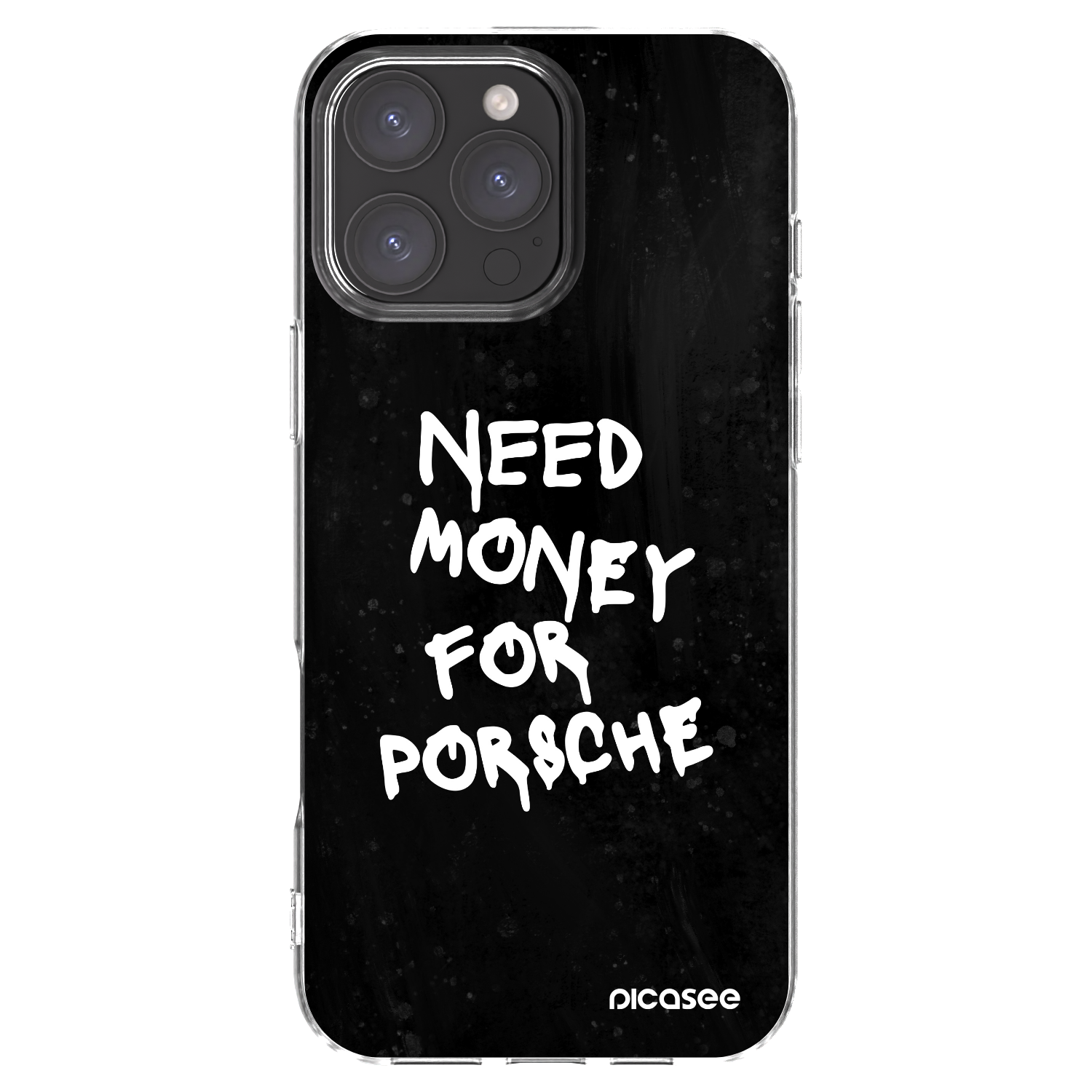 Picasee Apple iPhone 16 Pro Max Hülle - Transparentes Silikon - Black Dollar