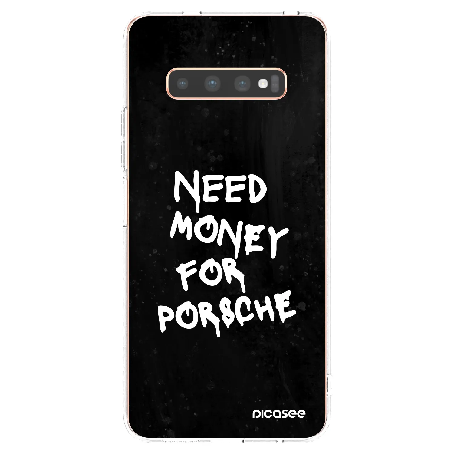 Picasee Samsung Galaxy S10 Plus G975 Hülle - Transparentes Silikon - Black Dollar
