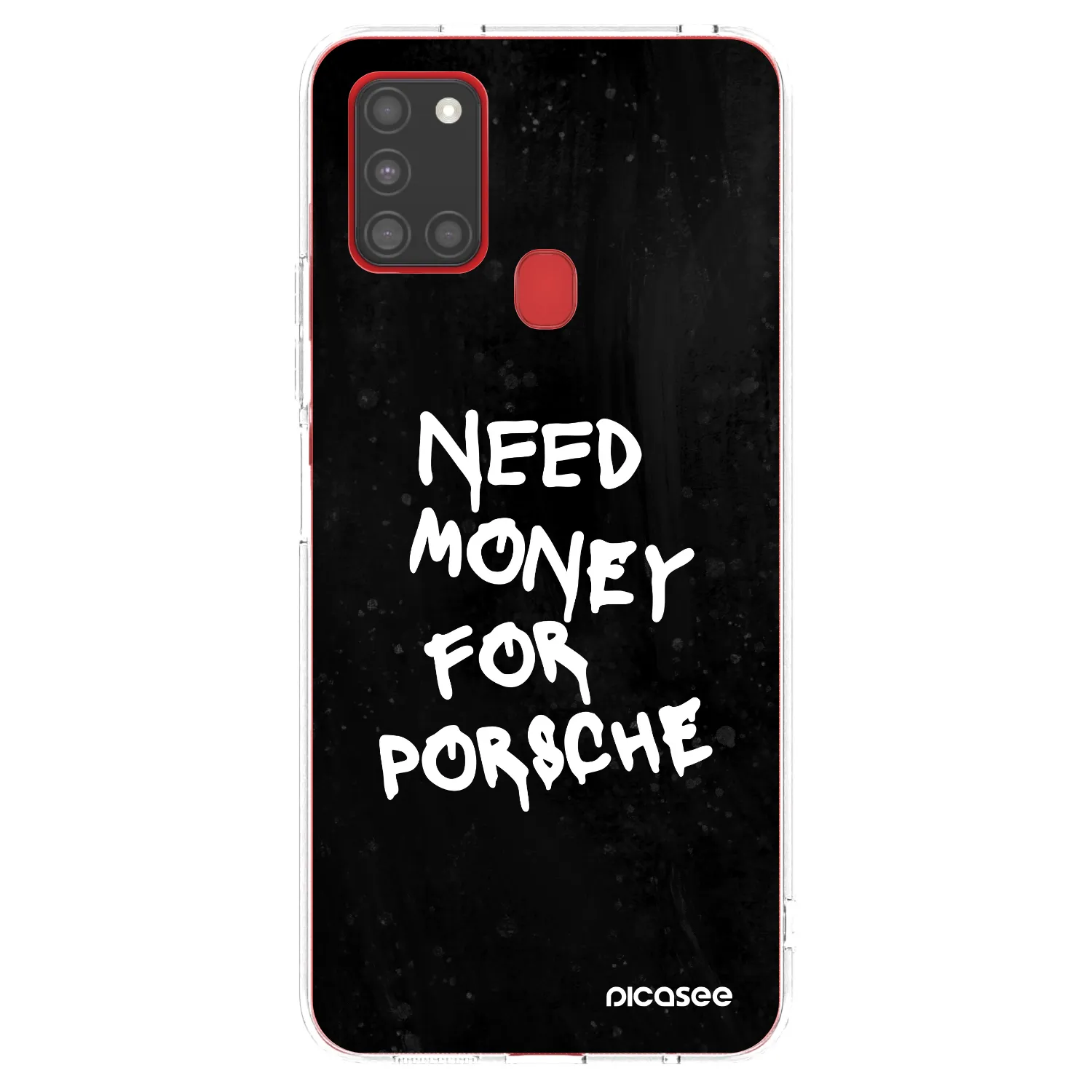 Picasee Samsung Galaxy A21s Hülle - Transparentes Silikon - Black Dollar