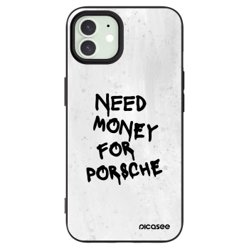 Picasee Apple iPhone 12 Hülle - Schwarzes Silikon - White Dollar