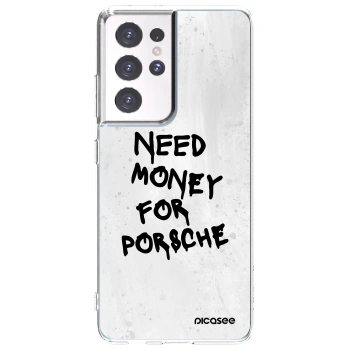 Picasee Samsung Galaxy S21 Ultra 5G G998B Hülle - Transparentes Silikon - White Dollar