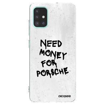 Picasee Samsung Galaxy M31s Hülle - Transparentes Silikon - White Dollar