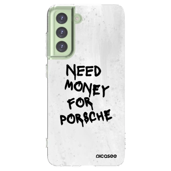 Picasee Samsung Galaxy S21 FE 5G Hülle - Transparentes Silikon - White Dollar