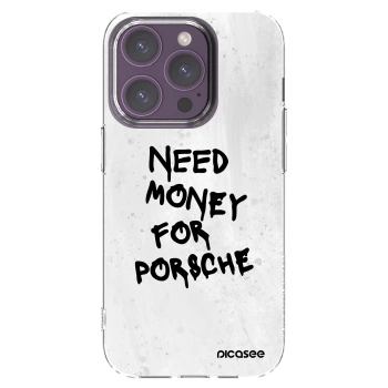 Picasee Apple iPhone 14 Pro Hülle - Transparentes Silikon - White Dollar