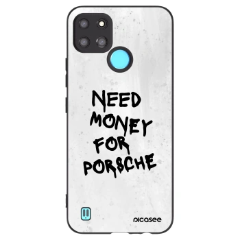 Picasee Realme C21Y Hülle - Schwarzes Silikon - White Dollar