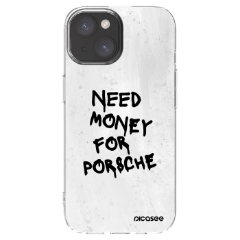 Picasee Apple iPhone 15 Hülle - Transparentes Silikon - White Dollar