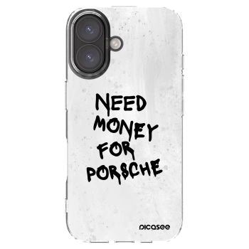 Picasee Apple iPhone 16 Hülle - Transparentes Silikon - White Dollar