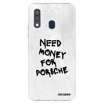 Picasee Samsung Galaxy A40 A405F Hülle - Transparentes Silikon - White Dollar