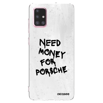 Picasee Samsung Galaxy A71 A715F Hülle - Transparentes Silikon - White Dollar