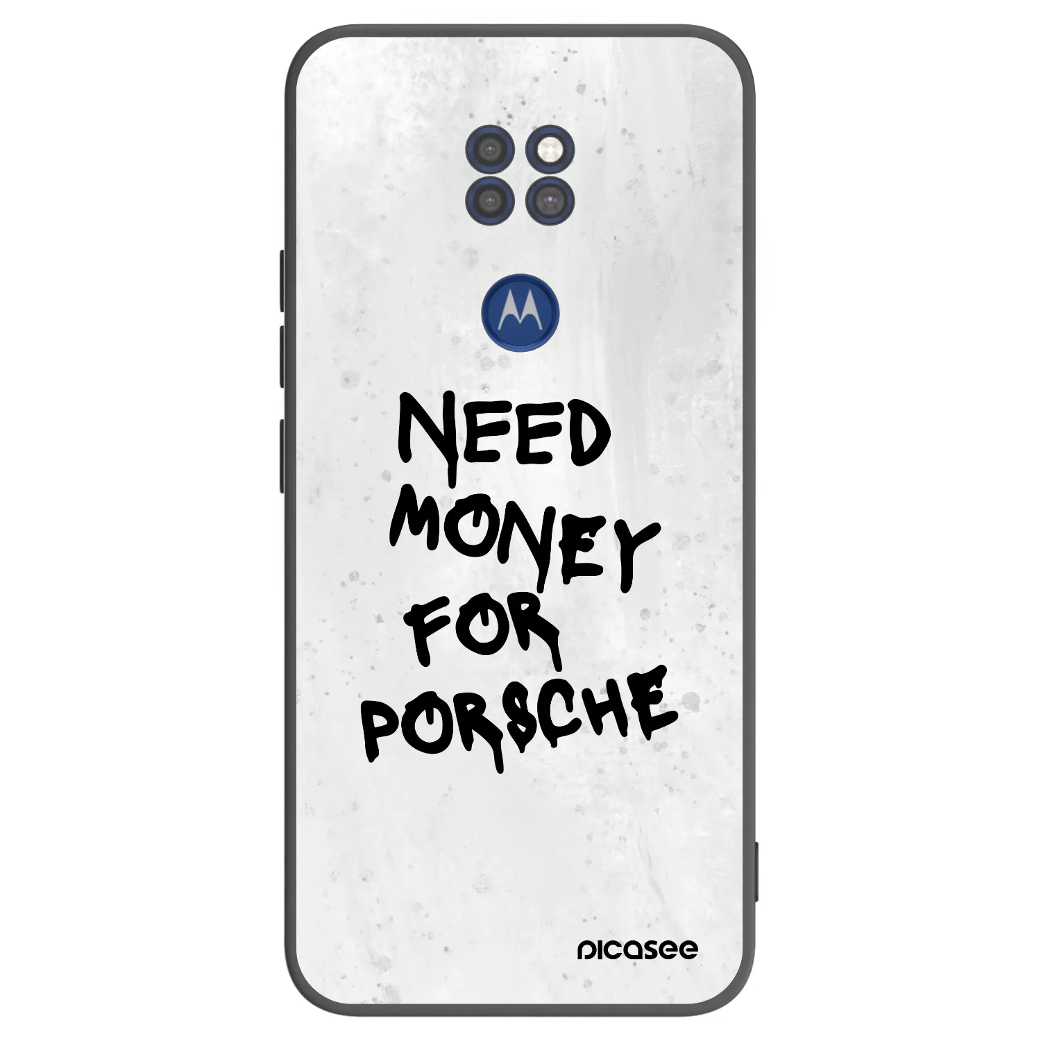 Picasee Motorola Moto G9 Play Hülle - Schwarzes Silikon - White Dollar