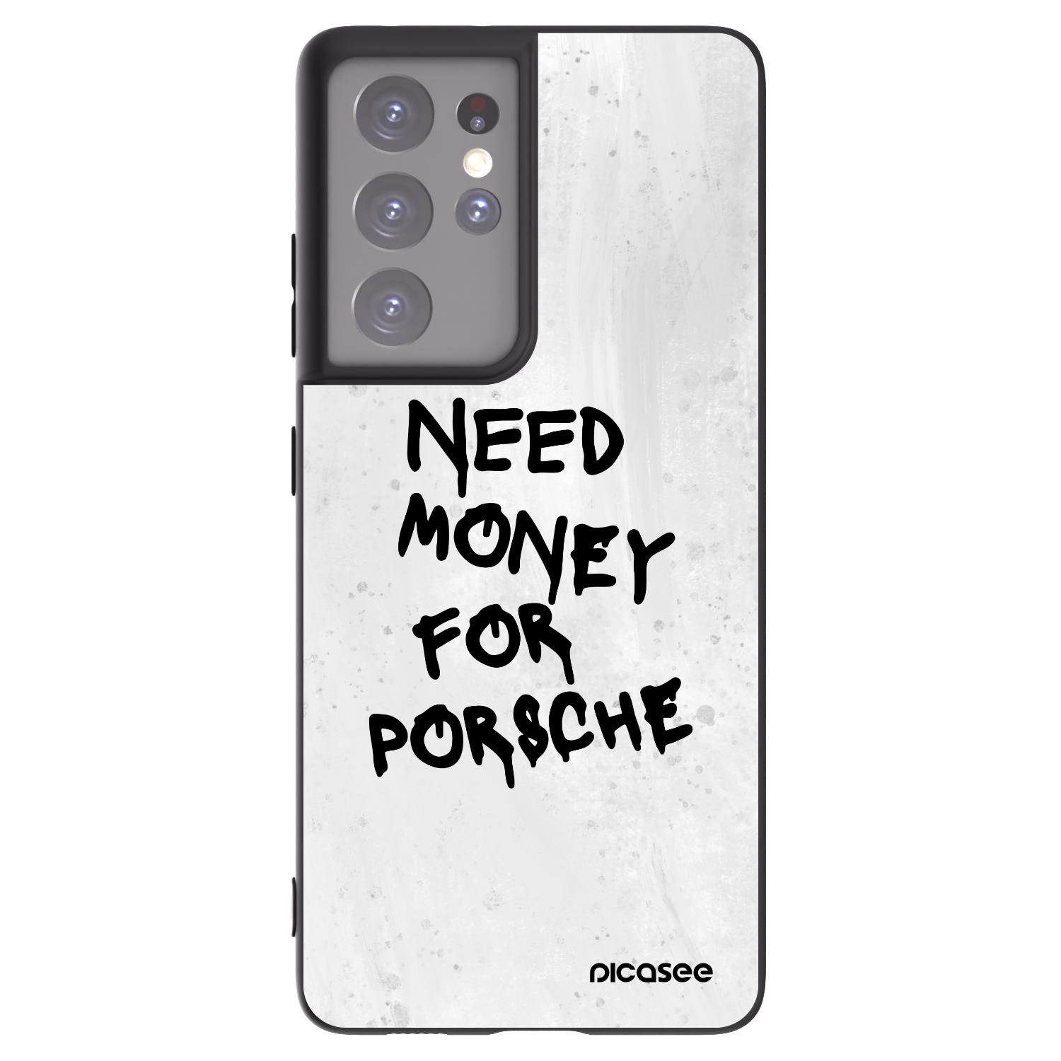 Picasee Samsung Galaxy S21 Ultra 5G G998B Hülle - Schwarzes Silikon - White Dollar