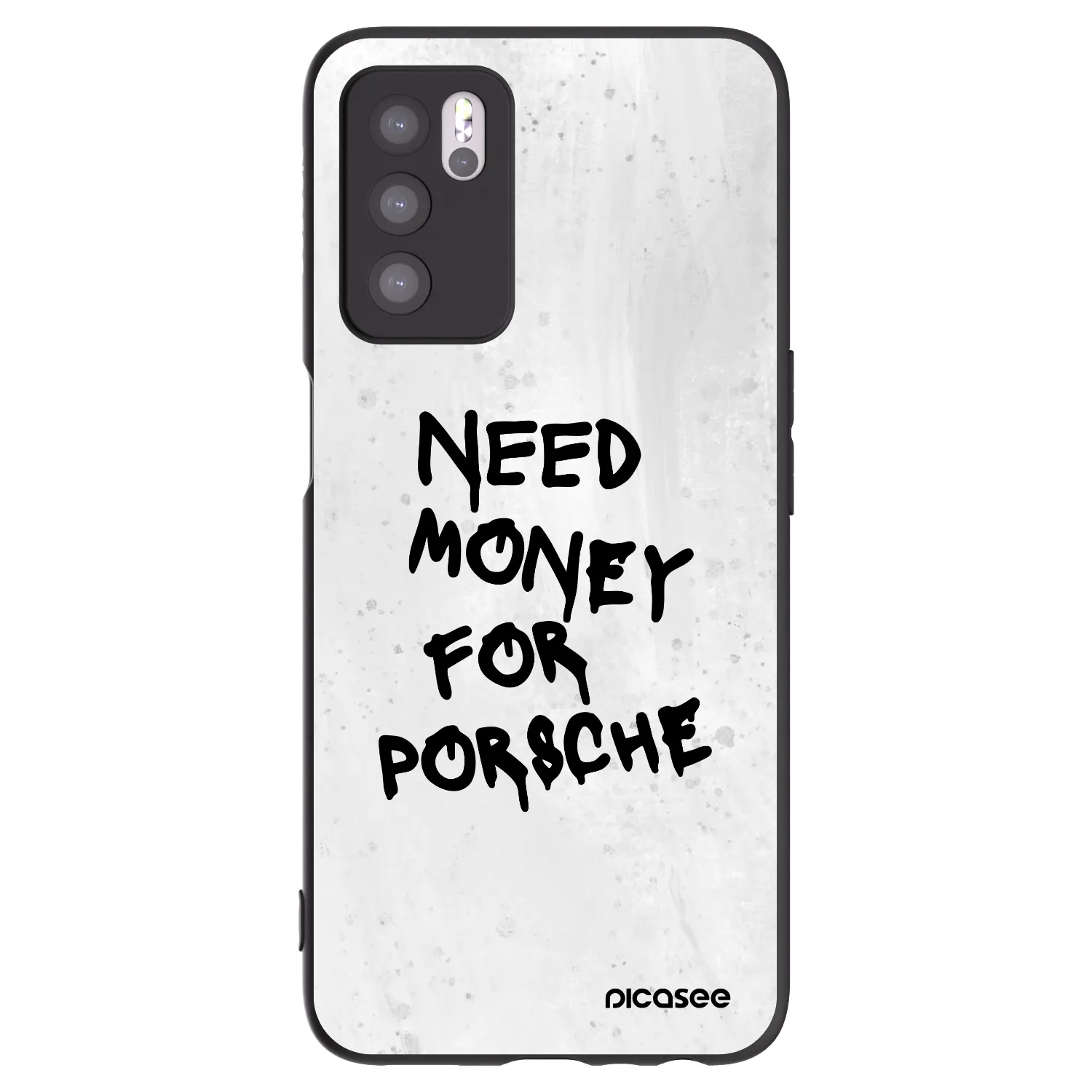 Picasee OPPO A16 Hülle - Schwarzes Silikon - White Dollar