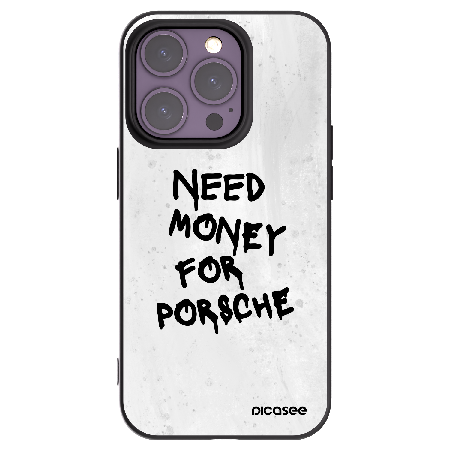 Picasee Apple iPhone 14 Pro Hülle - Schwarzes Silikon - White Dollar