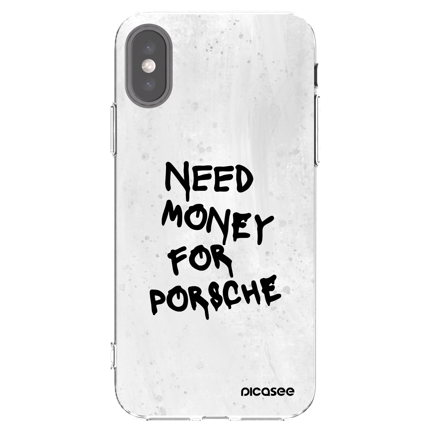 Picasee Apple iPhone X/XS Hülle - Transparentes Silikon - White Dollar