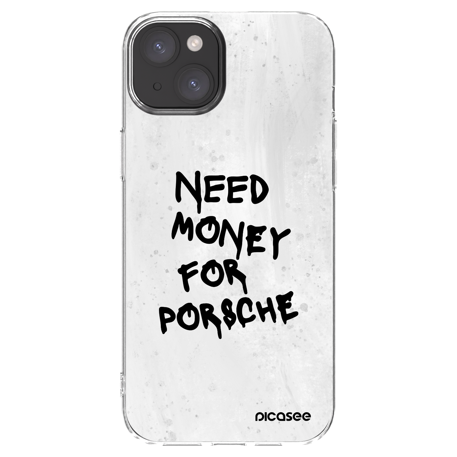 Picasee Apple iPhone 15 Plus Hülle - Transparentes Silikon - White Dollar