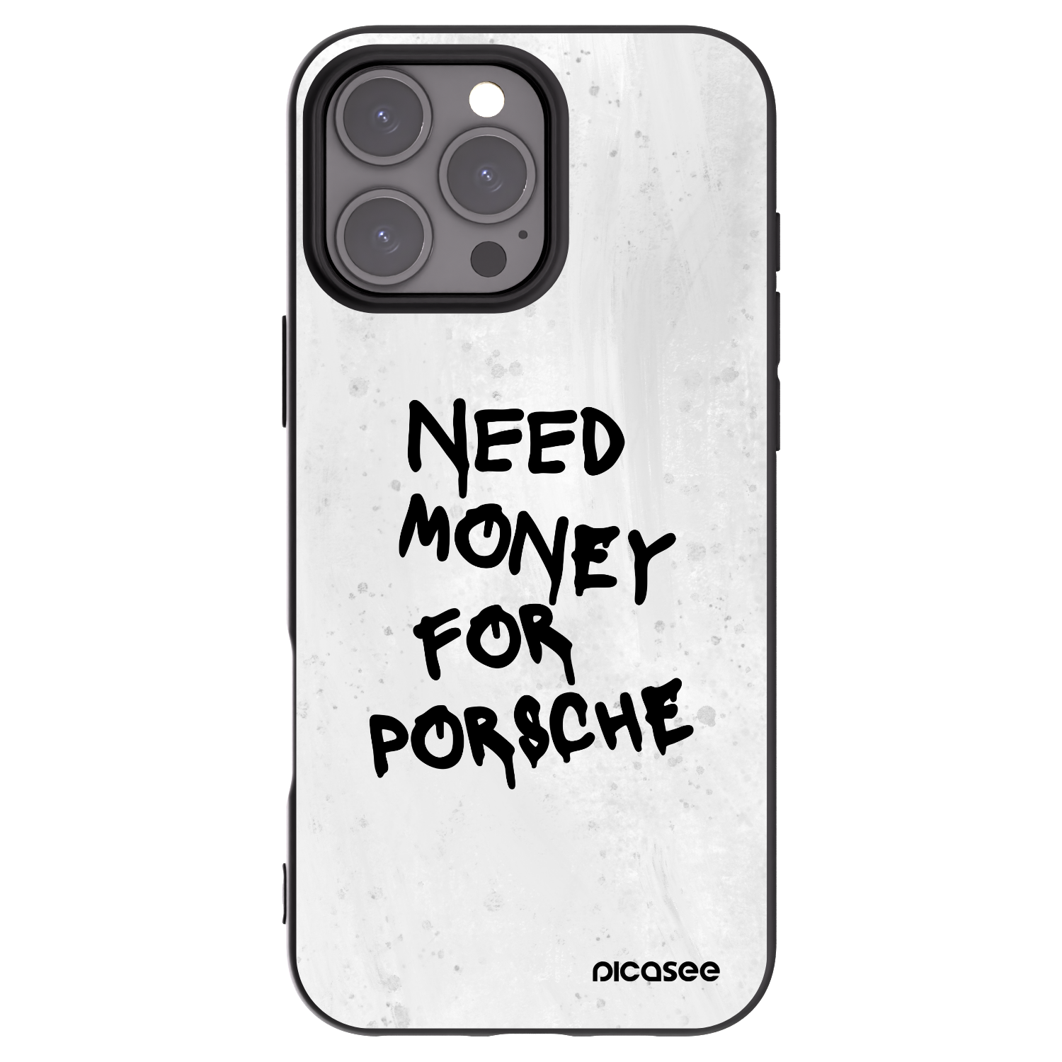 Picasee Apple iPhone 16 Pro Max Hülle - Schwarzes Silikon - White Dollar